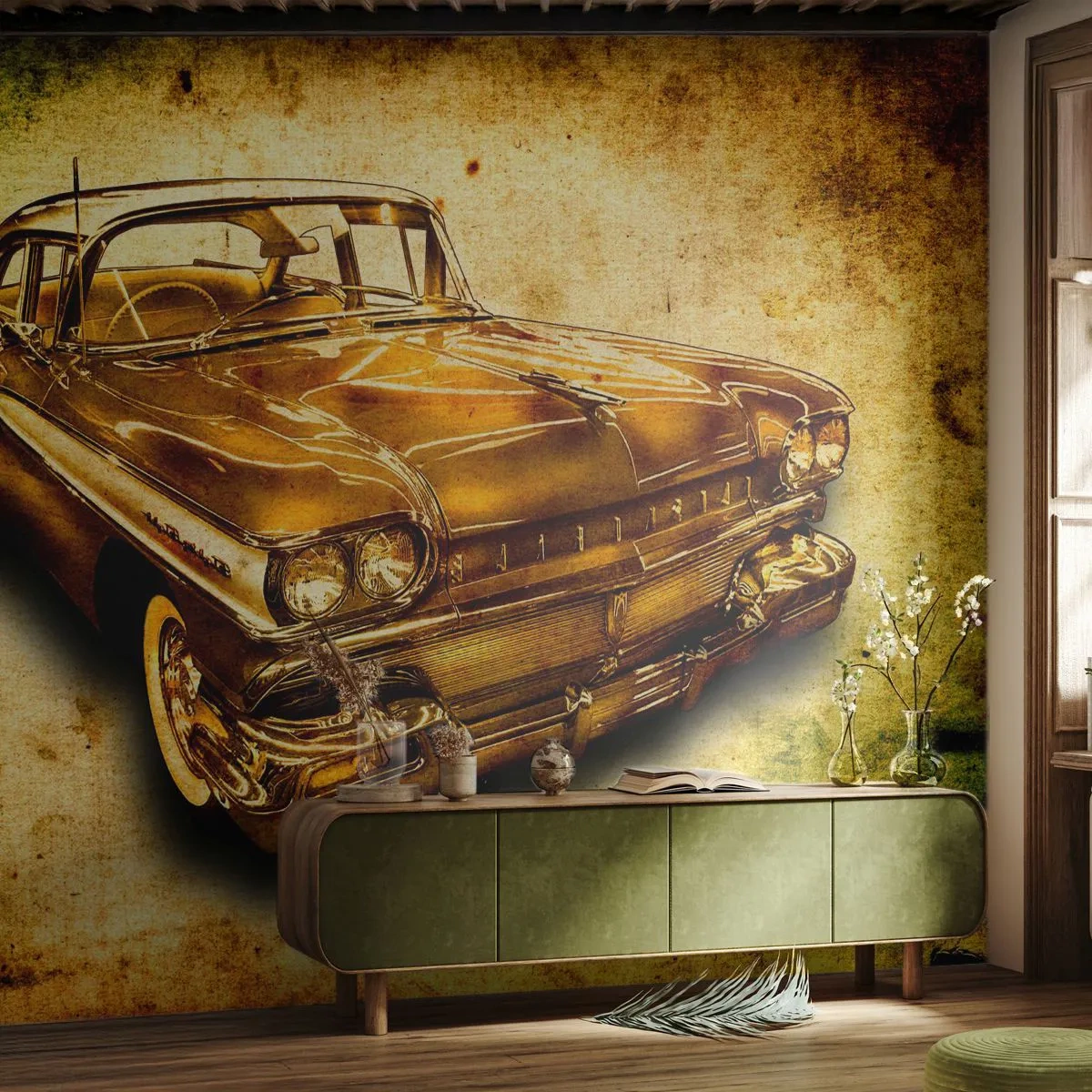 Fototapet Premium Sand - Klassikernes evige skønhed - Automotive, Klassisk bil, Hobby - 100x70 cm