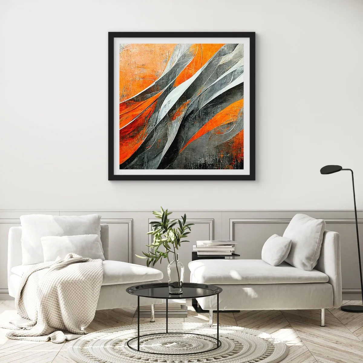 Plakat i sort ramme - Varme og kulde - 30x30 cm