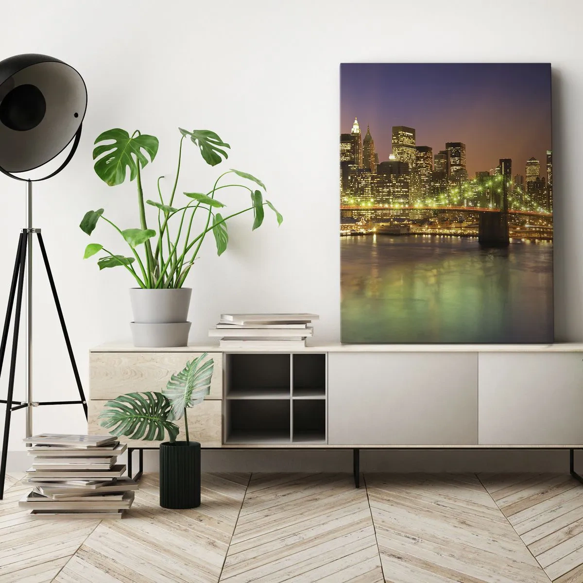 Lærredstryk - Billede på lærred - Lyset går aldrig ud her - 45x80 cm