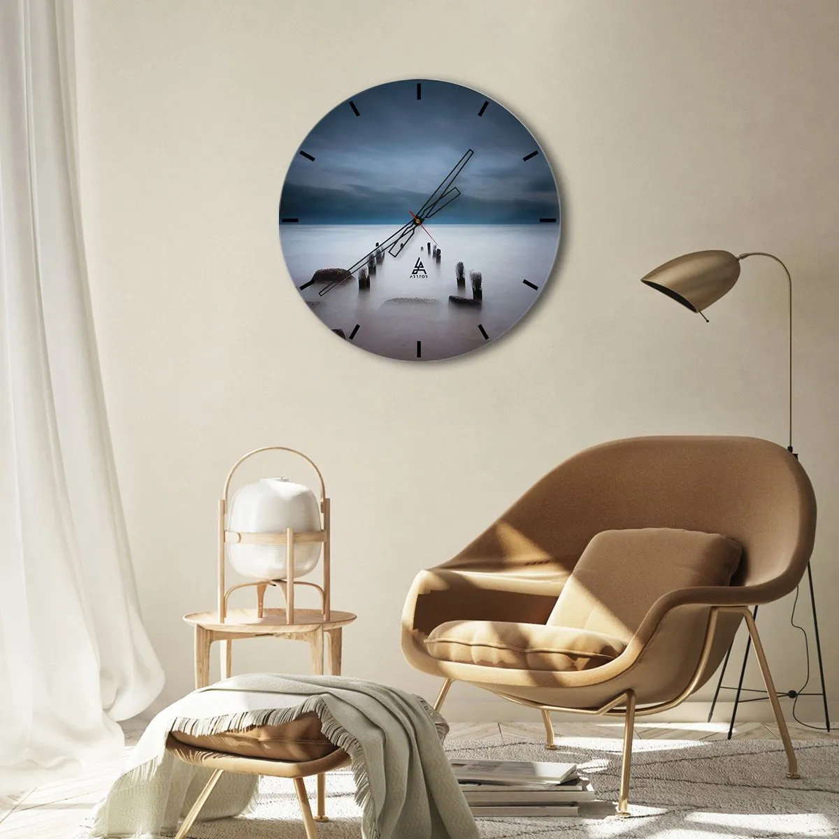 Vægur, Uret - En betænksom sø - 40x40 cm