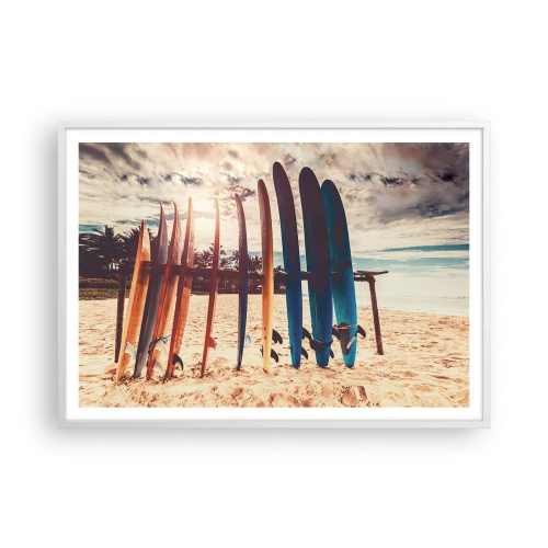 Plakat i hvid ramme - Godnat, indtil i morgen - 100x70 cm