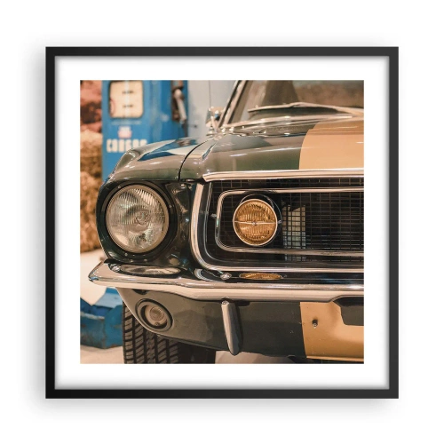 Plakat i sort ramme - Møde med en legende - 50x50 cm