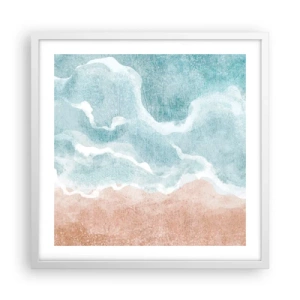 Plakat i hvid ramme - Abstraktion af skyer - 50x50 cm