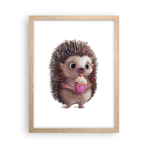 Plakat i ramme af lyst egetræ - Fejring er hver dag - 30x40 cm