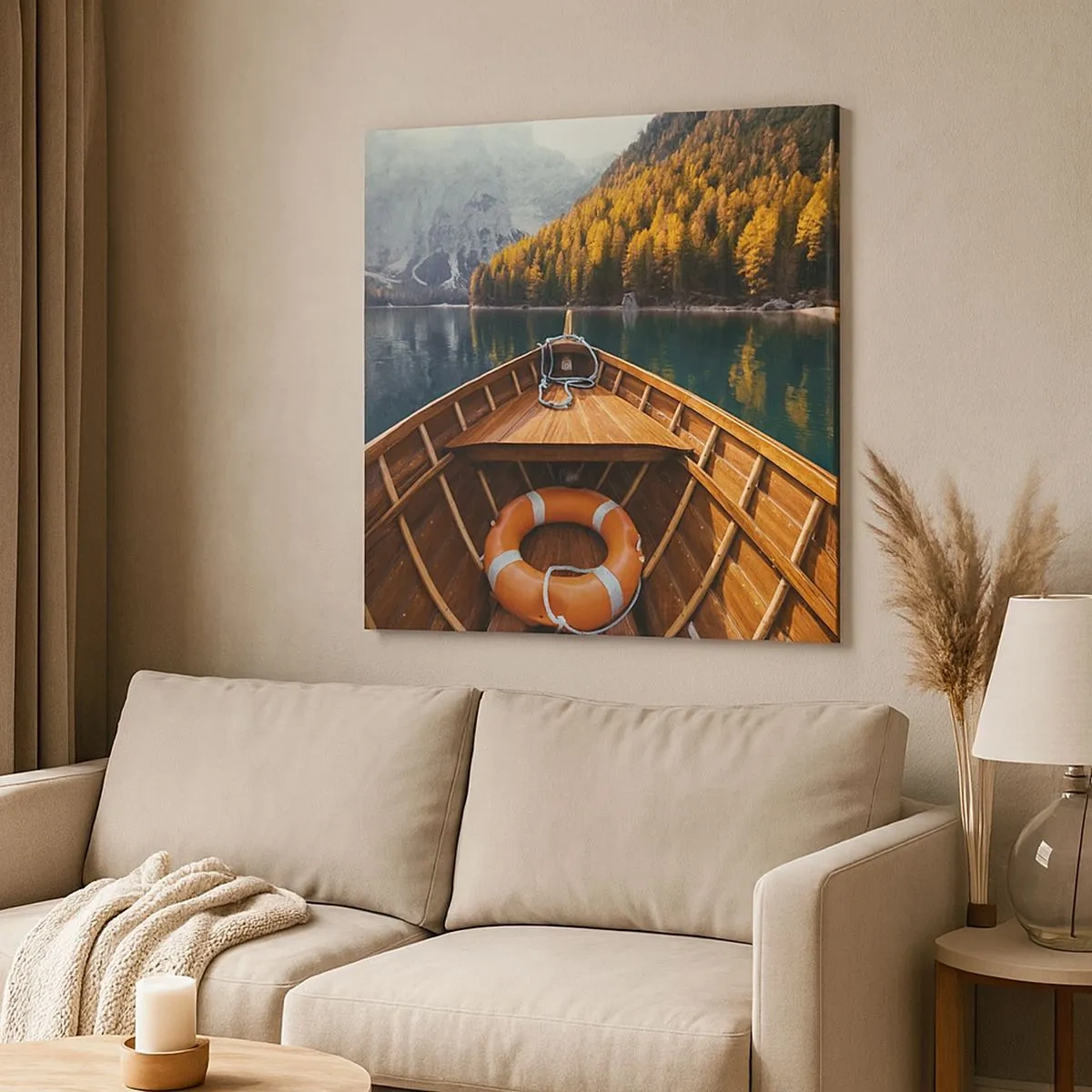 Lærredstryk - Billede på lærred - Bjergtur - 30x30 cm