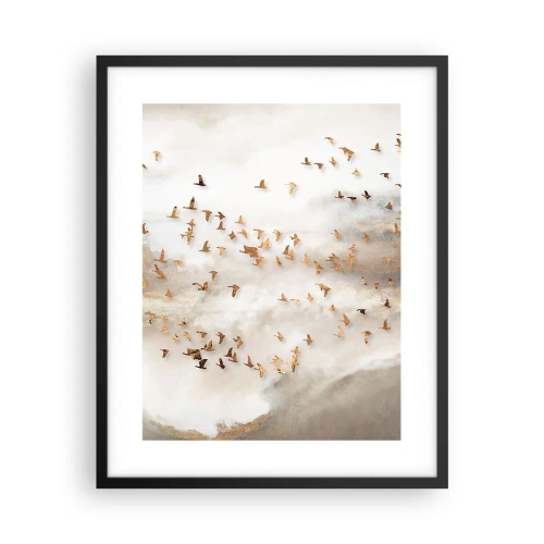 Plakat i sort ramme - Det er på tide... - 40x50 cm