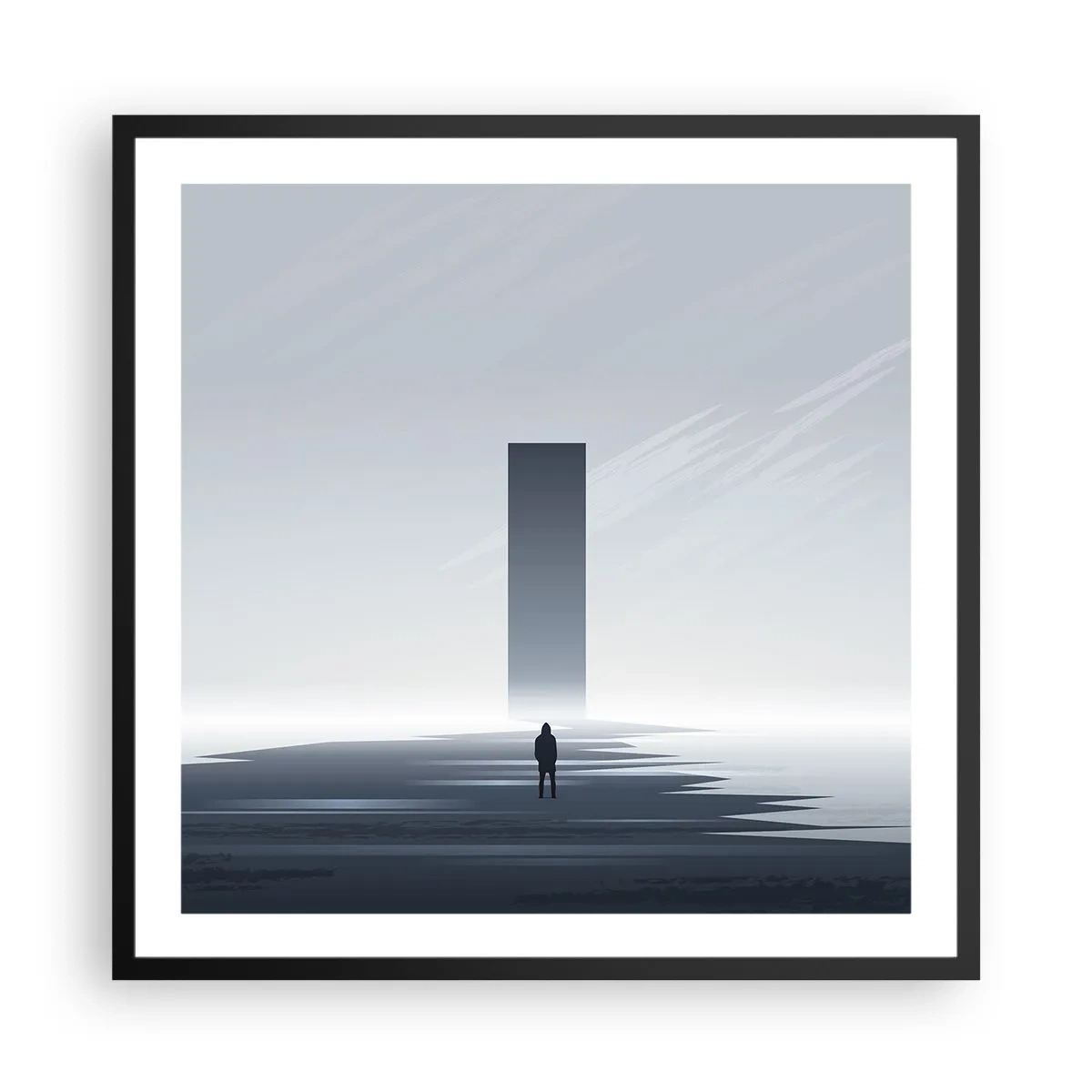 Plakat i sort ramme - Mulighed eller trussel? - 60x60 cm