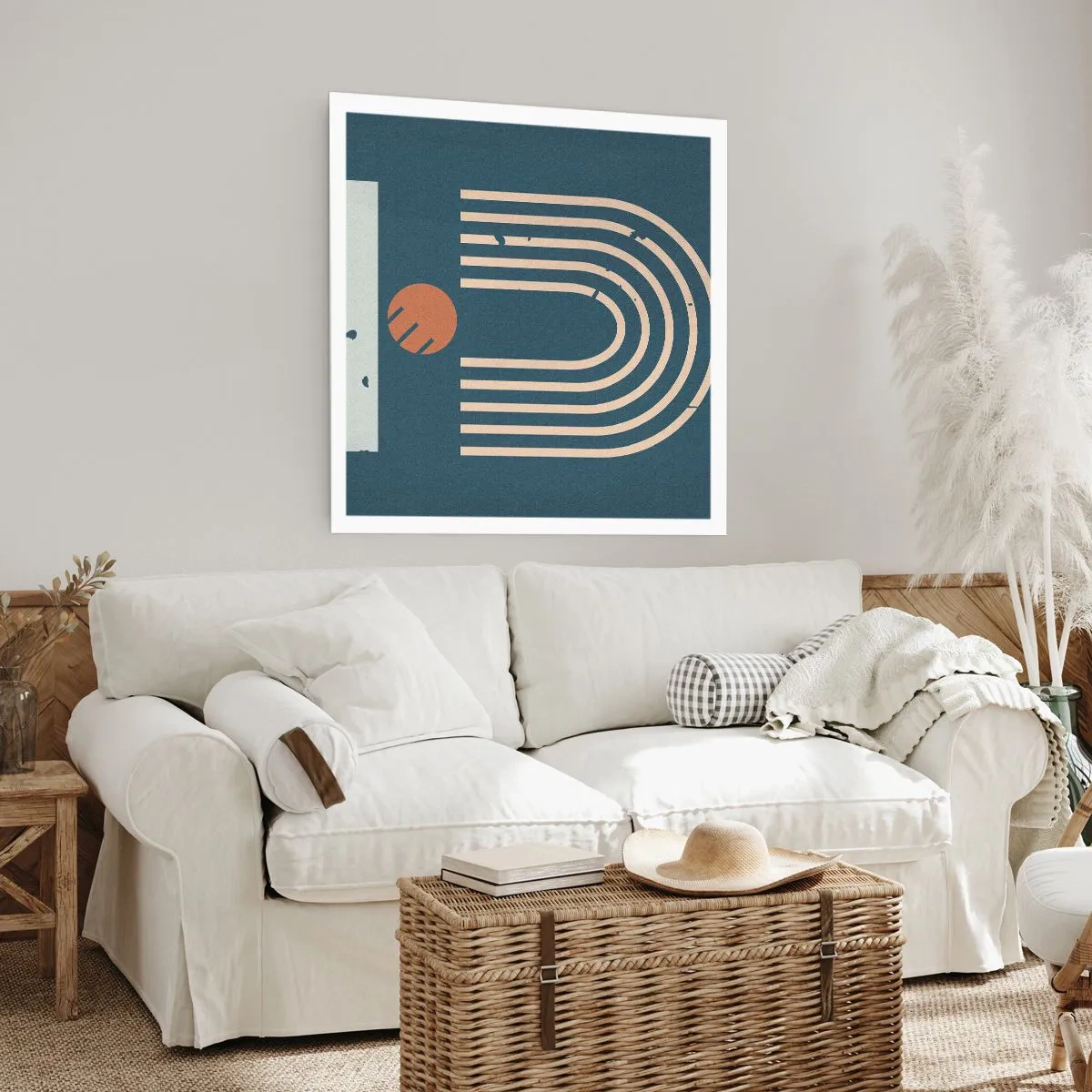 Plakat - Geometri på granatæble - 60x60 cm