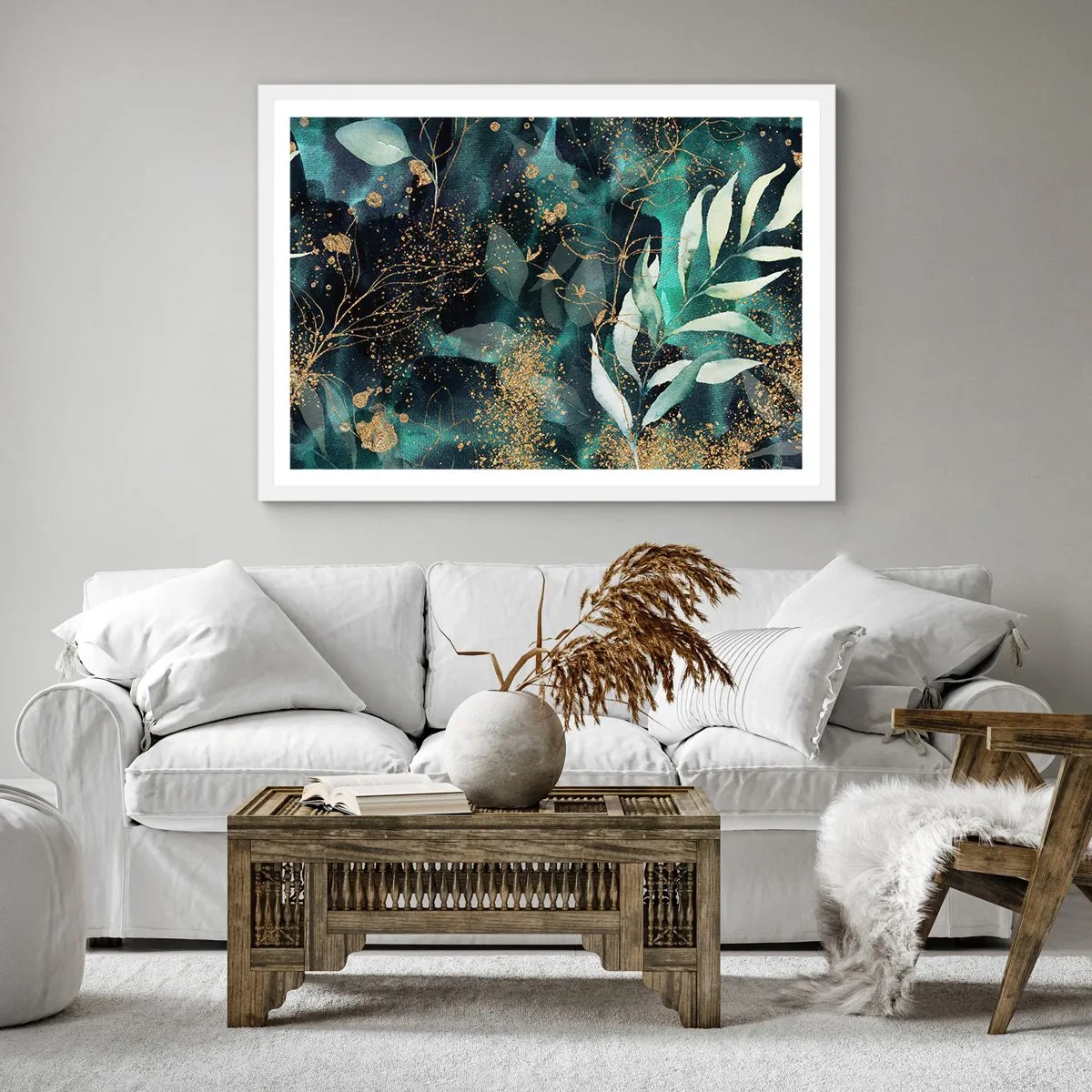 Plakat i hvid ramme - Fortryllet have - 40x40 cm
