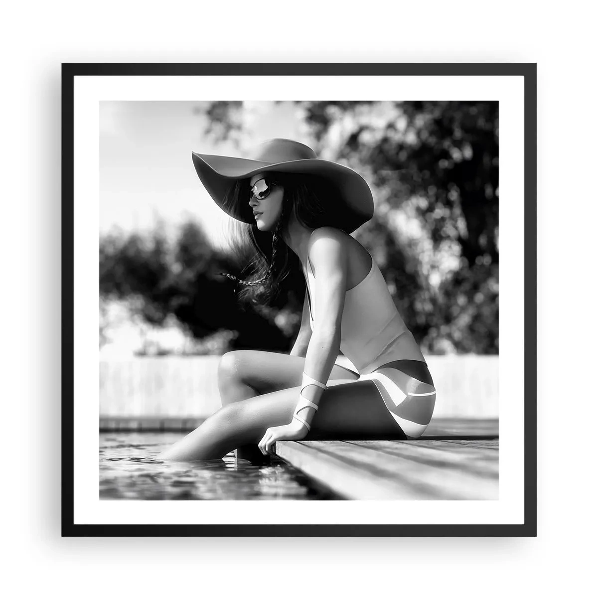 Plakat i sort ramme - Sommerdrøm - 60x60 cm