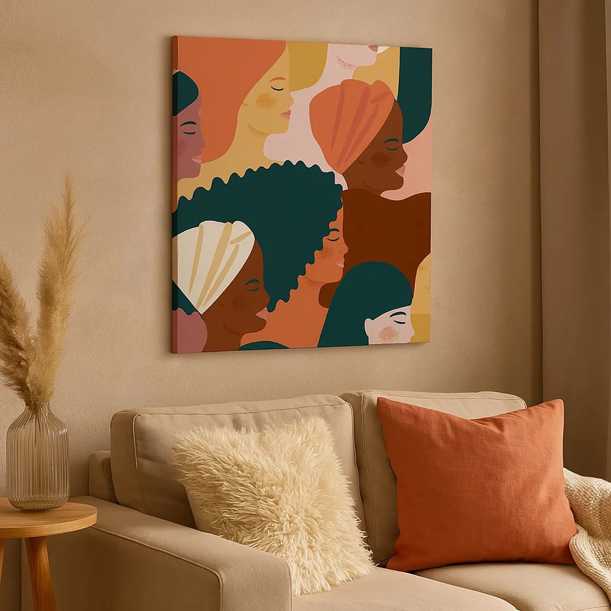 Lærredstryk - Billede på lærred - Kun kvindelighed - 30x30 cm