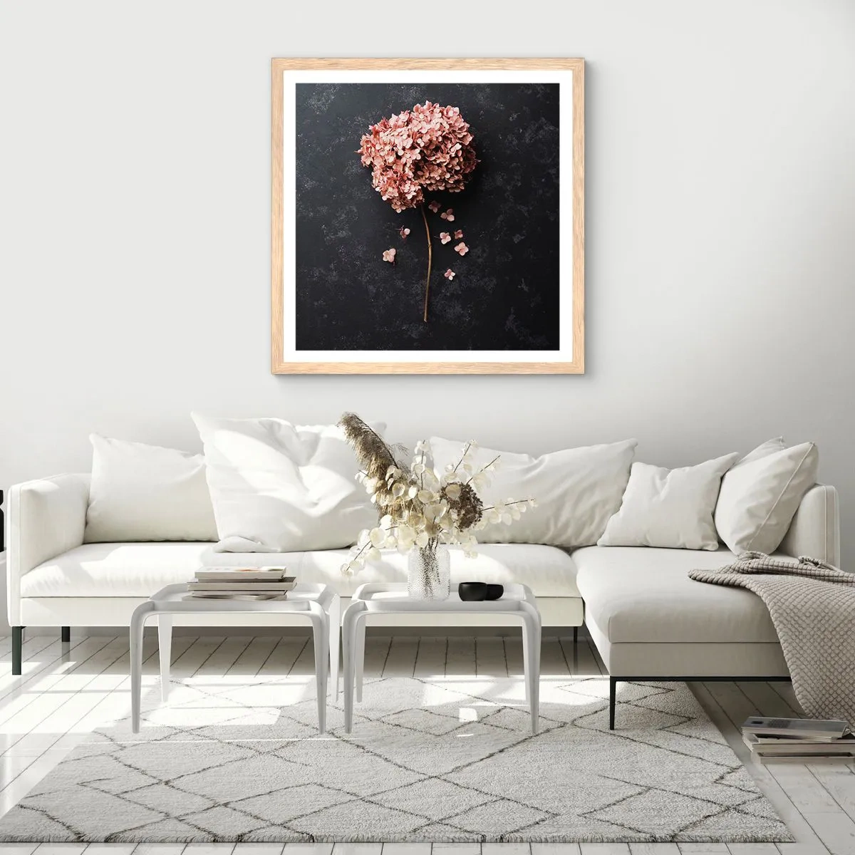 Plakat i ramme af lyst egetræ - Et virkelig romantisk tegn - 50x50 cm