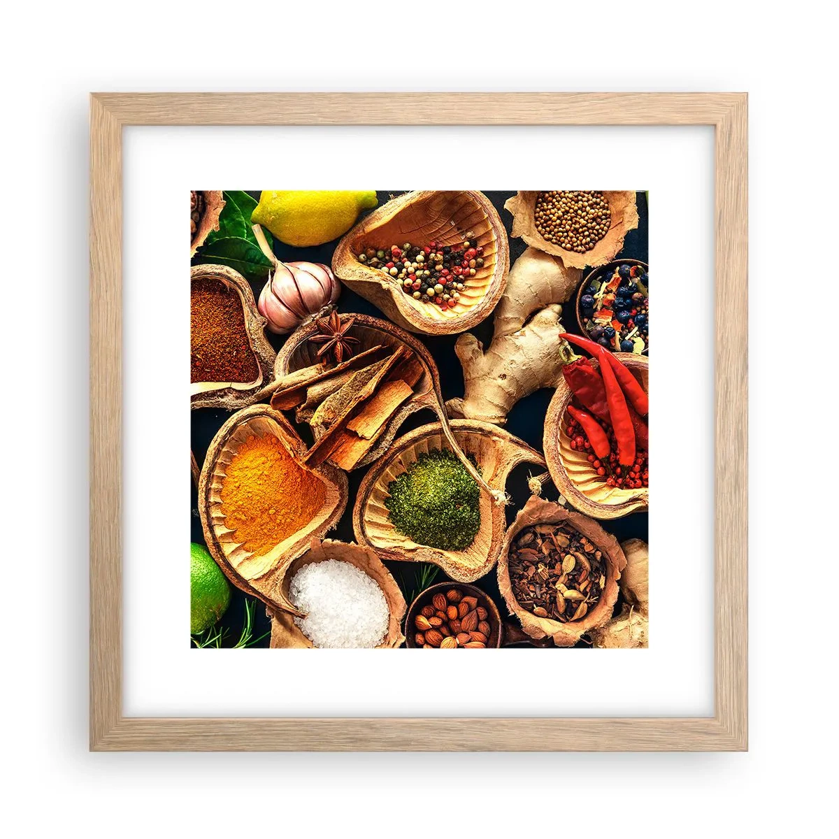 Plakat i ramme af lyst egetræ - Tag, hvad du vil have - 30x30 cm