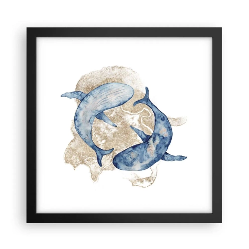 Plakat i sort ramme - Venskab eller kærlighed? - 30x30 cm