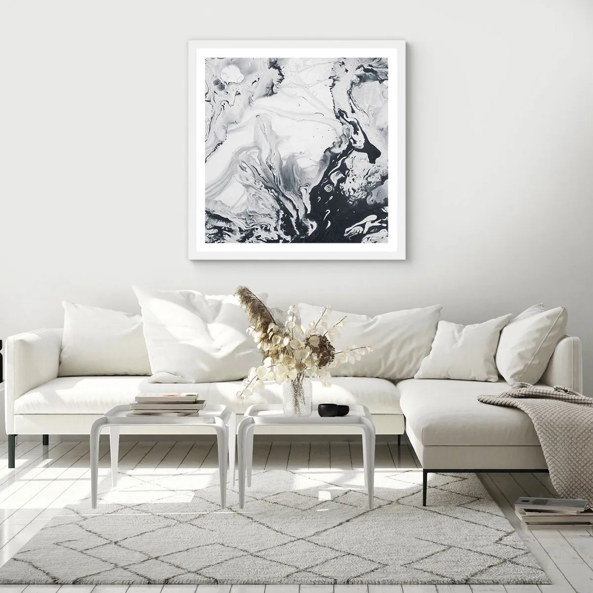 Plakat i hvid ramme - Jordens indre - 30x30 cm