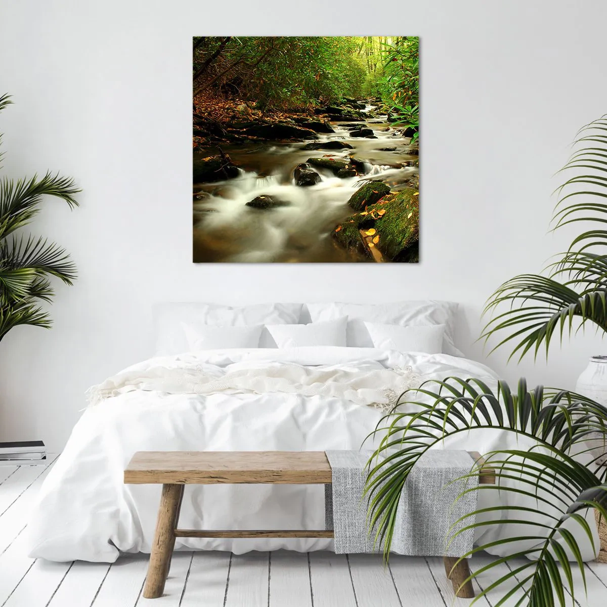 Lærredstryk - Billede på lærred - Som flydende sølv - 60x60 cm
