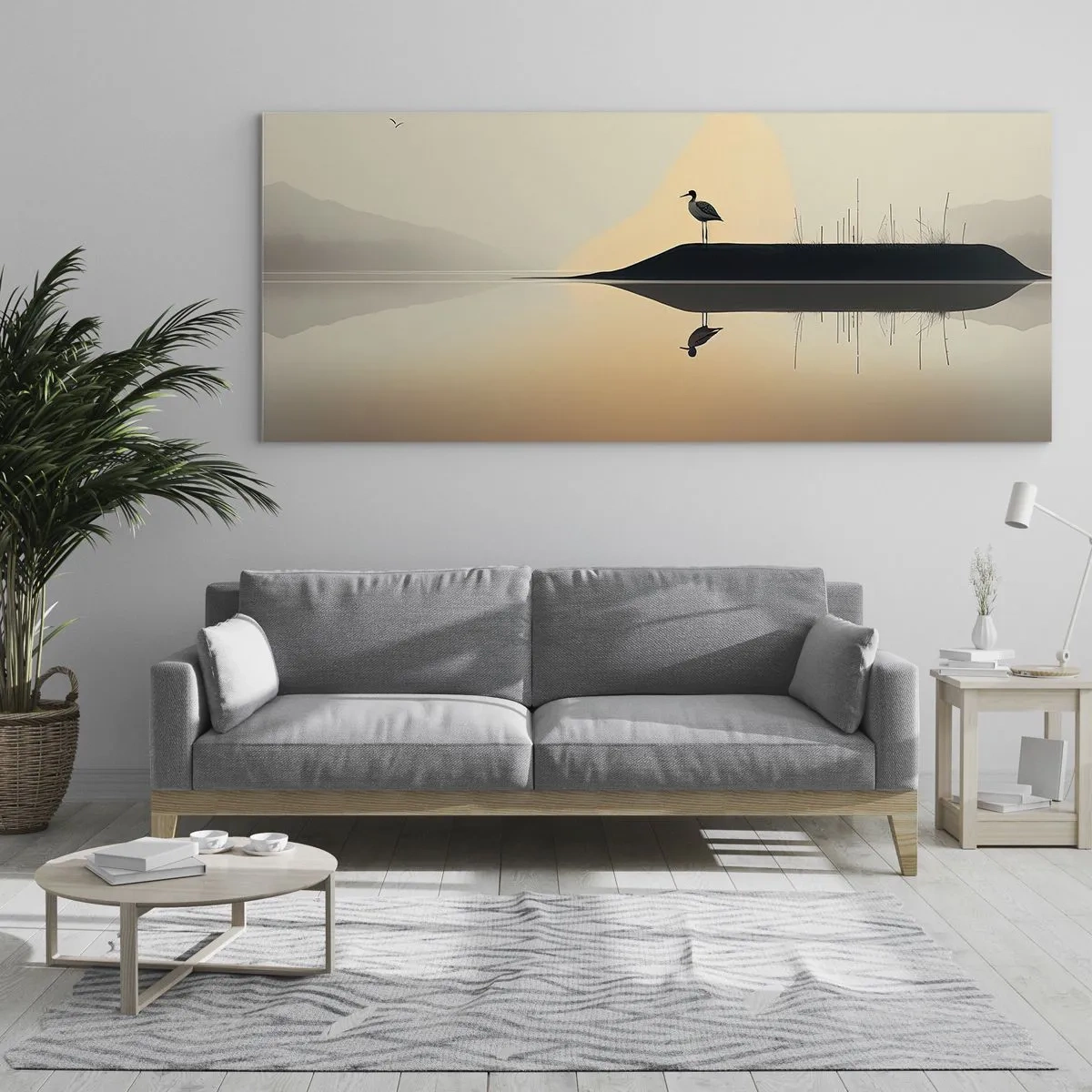 Billede på glas - Herre på søen - 100x40 cm