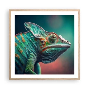 Plakat i ramme af lyst egetræ - Kan du se mig? Ikke godt... - 60x60 cm