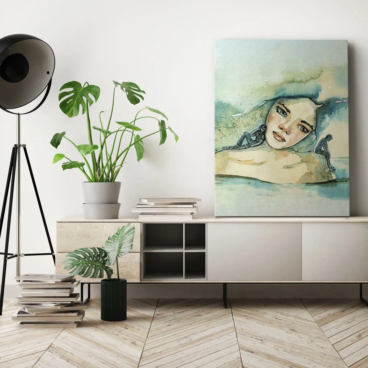 Lærredstryk - Billede på lærred - Am I blue? - 50x70 cm