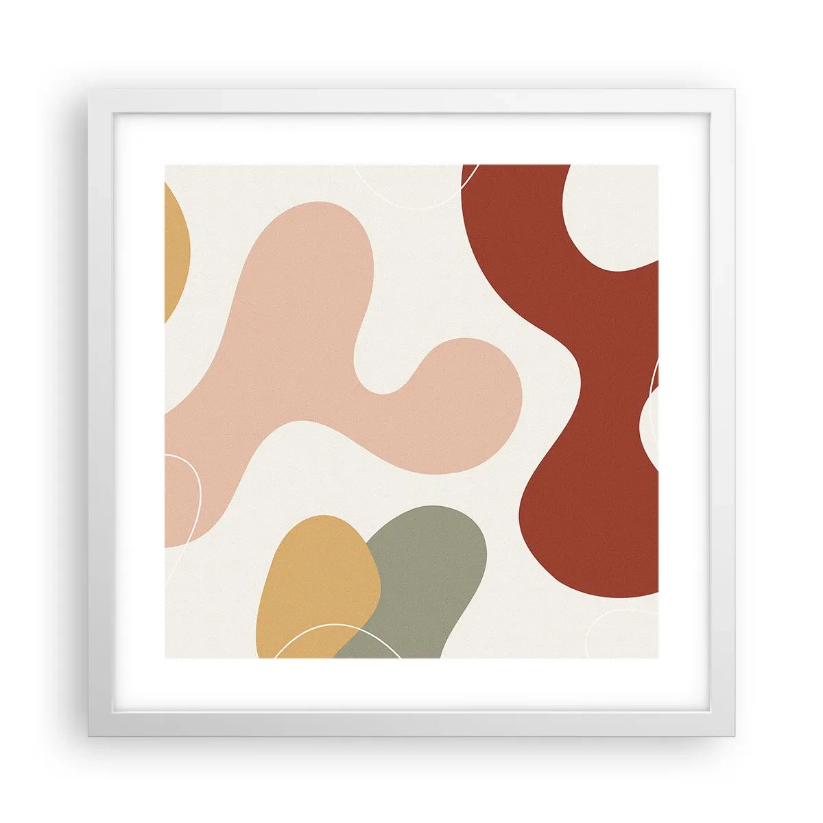 Plakat i hvid ramme - Es eller flores? - 40x40 cm