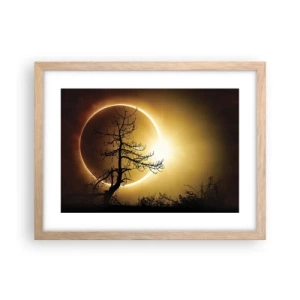 Plakat i ramme af lyst egetræ - Total formørkelse - 40x30 cm