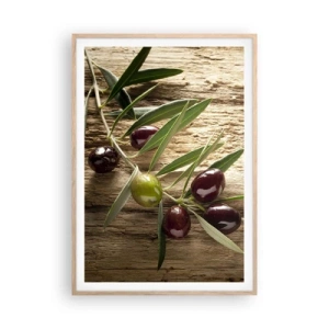 Plakat i ramme af lyst egetræ - Lige fra naturen - 70x100 cm