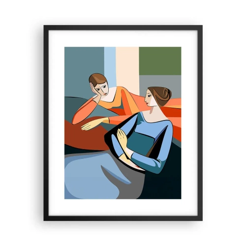 Plakat i sort ramme - Et øjeblik af fortrolighed - 40x50 cm