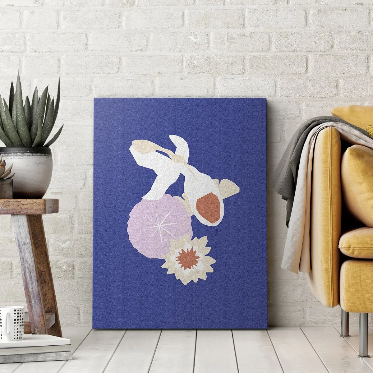 Lærredstryk - Billede på lærred - Sammensætning af blomster og knopper - 70x100 cm