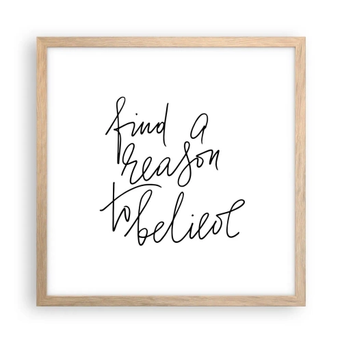 Plakat i ramme af lyst egetræ - Det er muligt - 40x40 cm