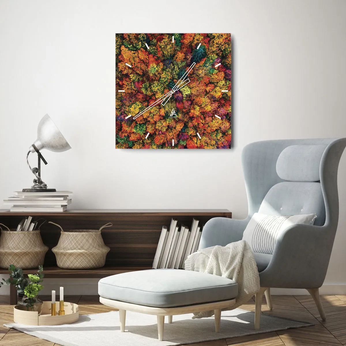 Vægur, Uret - Buket af efterårstræer - 30x30 cm