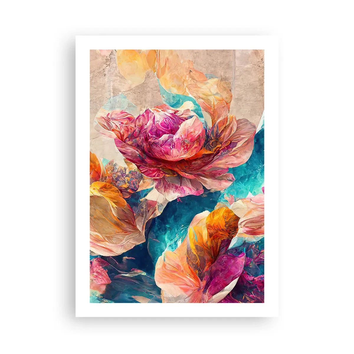 Plakat - Den farverige pragt i en buket - 50x70 cm