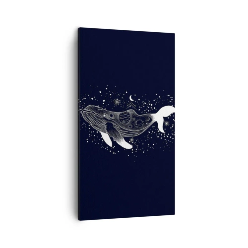 Lærredstryk - Billede på lærred - I universets ocean - 45x80 cm