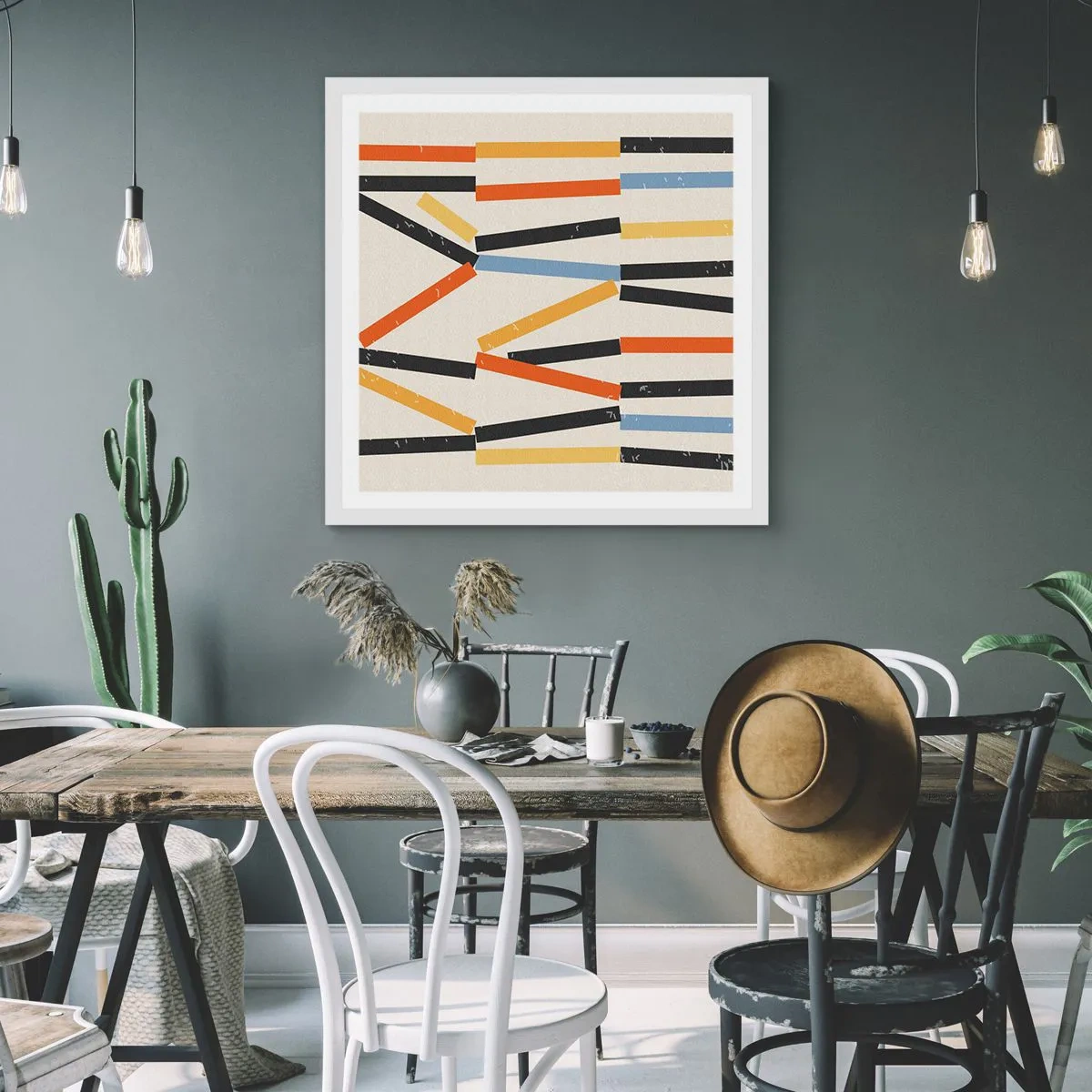 Plakat i hvid ramme - Vandret komposition - 40x40 cm