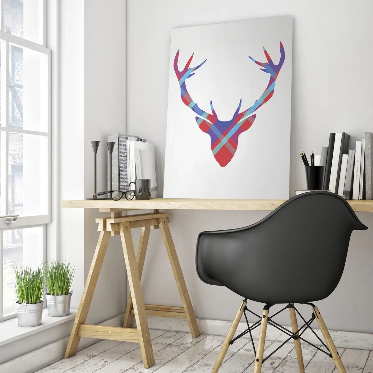 Billede på glas - Skotsk hjort - 50x70 cm