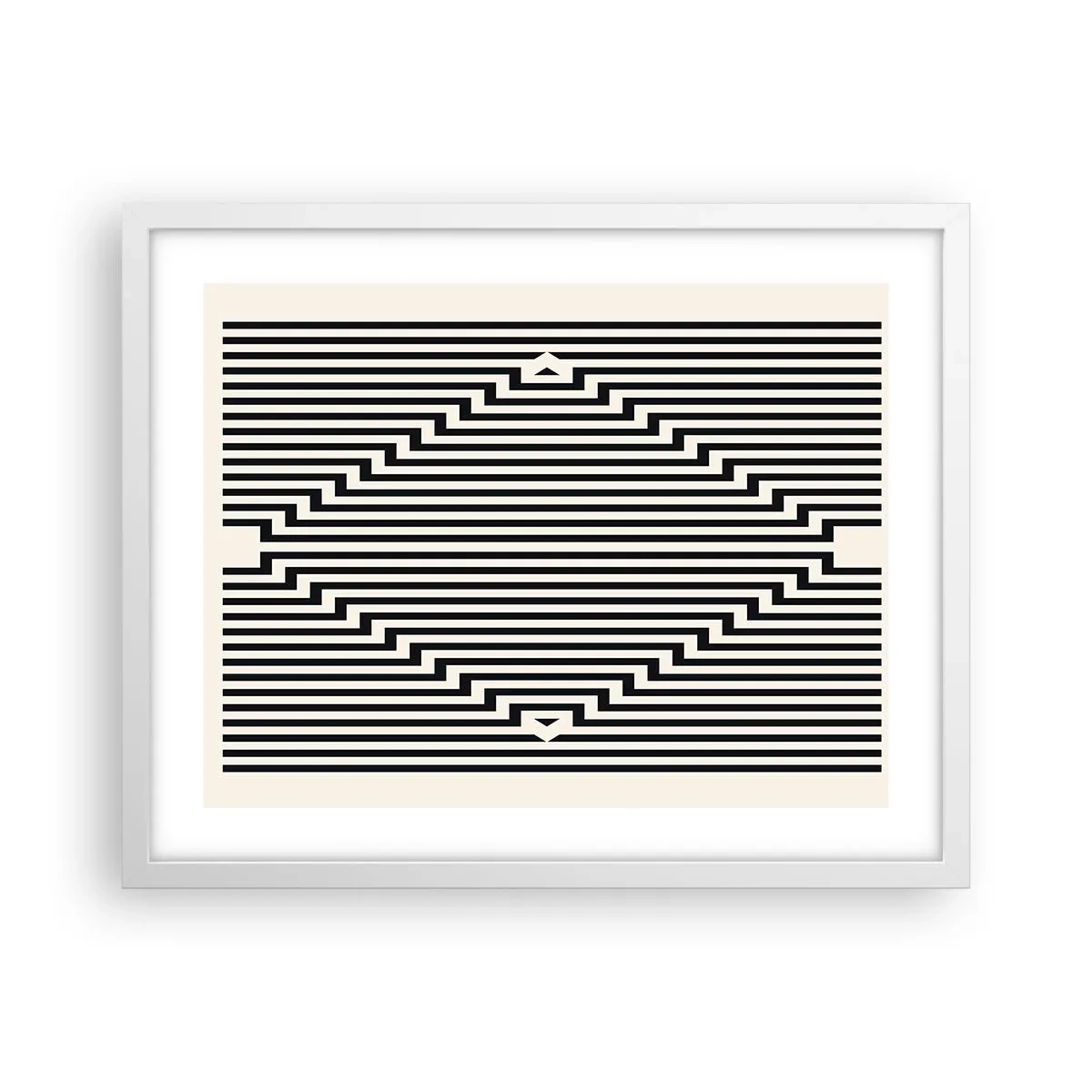 Plakat i hvid ramme - Geometrisk illusion - 50x40 cm