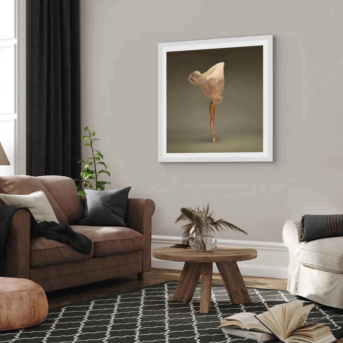 Plakat i hvid ramme - Den er ved at flyve - 30x30 cm