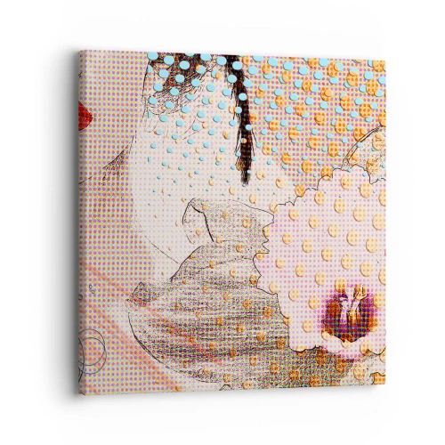 Lærredstryk - Billede på lærred - Tegneserieheroin - 30x30 cm