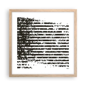 Plakat i ramme af lyst egetræ - Rytme og støj - 40x40 cm