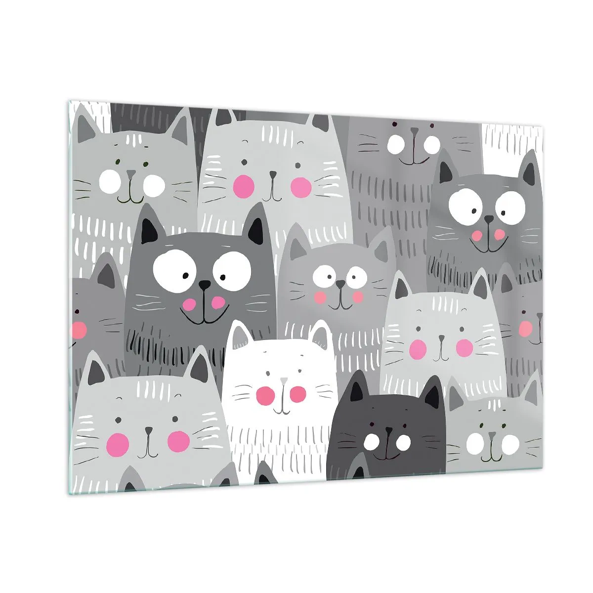 Billede på glas - Kattens verden - 100x70 cm