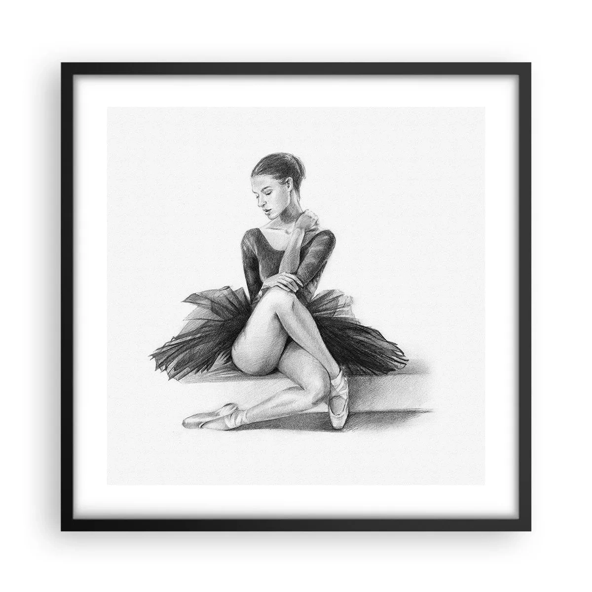 Plakat i sort ramme - Fortryllet af dans - 50x50 cm