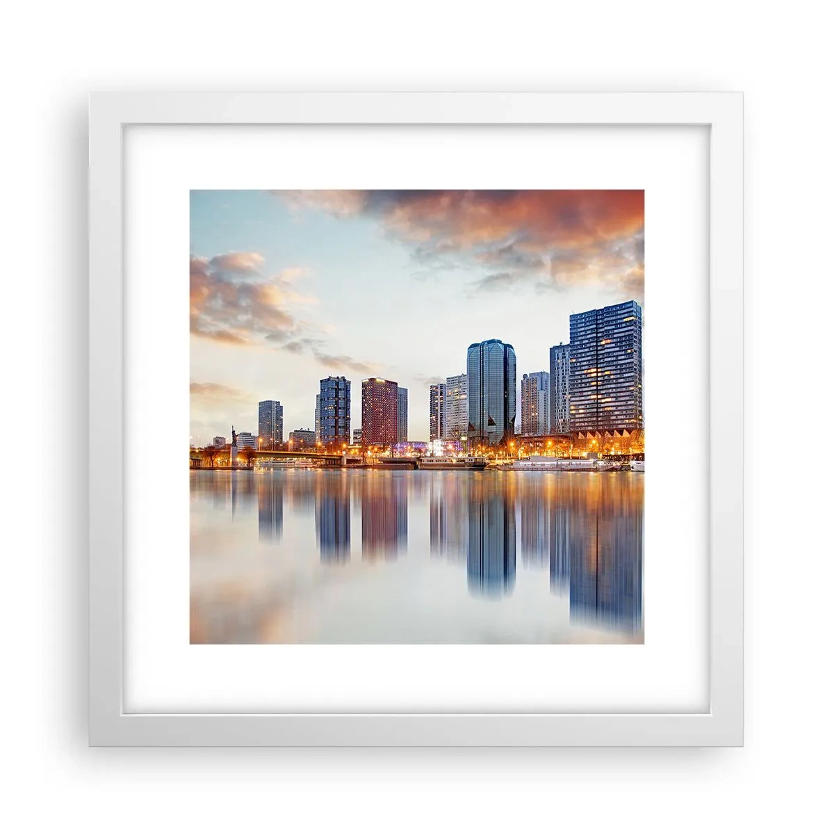 Plakat i hvid ramme - Den monumentale ro i Paris - 30x30 cm