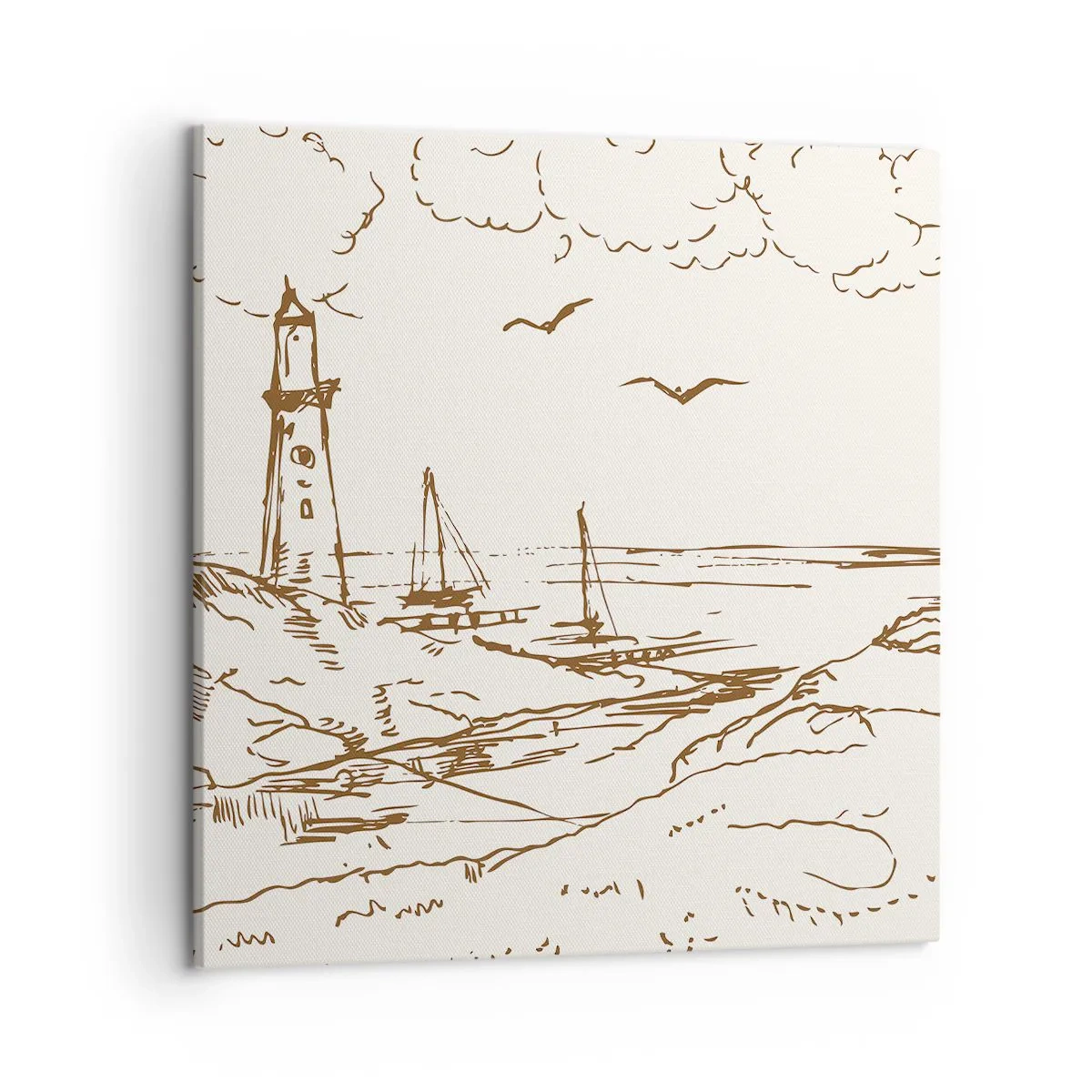 Lærredstryk - Billede på lærred - Oversigt over sommerminder - 50x50 cm