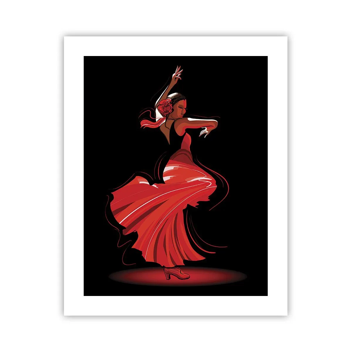 Plakat - Flamencoens brændende ånd - 40x50 cm