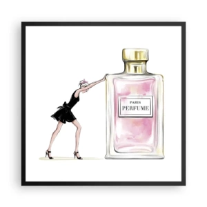 Plakat i sort ramme - Essensen af kvindelighed - 60x60 cm