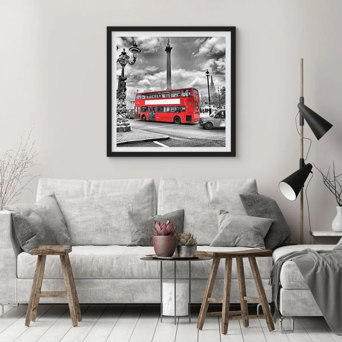 Plakat i sort ramme - Byens sande livsnerve - 60x60 cm