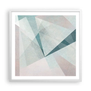 Plakat i hvid ramme - Rolig og alligevel dynamisk - 60x60 cm