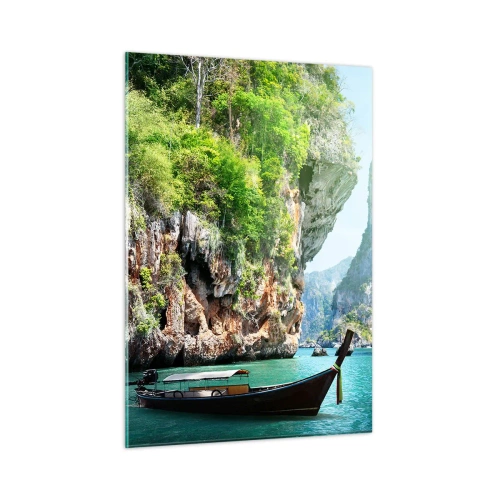 Billede på glas - En invitation til en eksotisk rejse - 50x70 cm