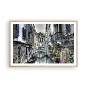 Plakat i ramme af lyst egetræ - I århundreder i tavs drømmeri - 91x61 cm