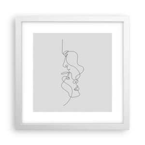 Plakat i hvid ramme - Gløderne af glubende begær - 30x30 cm