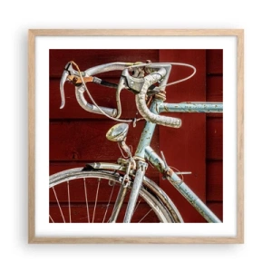 Plakat i ramme af lyst egetræ - Skabt til at sejre - 50x50 cm